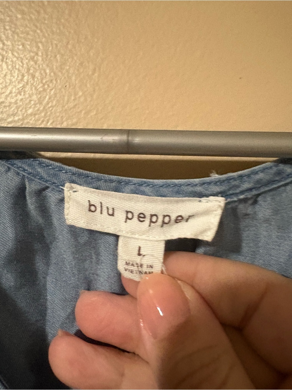 Light Denim Blu Pepper Short Sleeve Dress - Picture 2 of 3